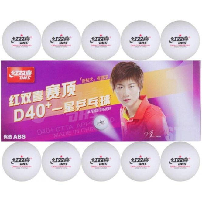 DHS Dual ABS 40+ 1* Table Tennis Ball - Box of 10