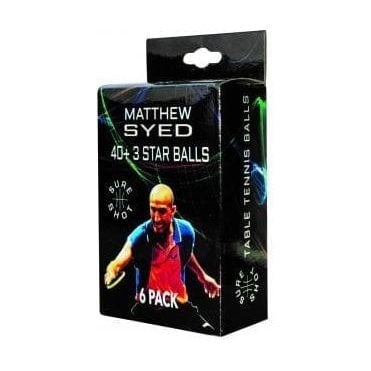 Sureshot Matthew Syed 40+ 3* Table Tennis Ball - Box of 6